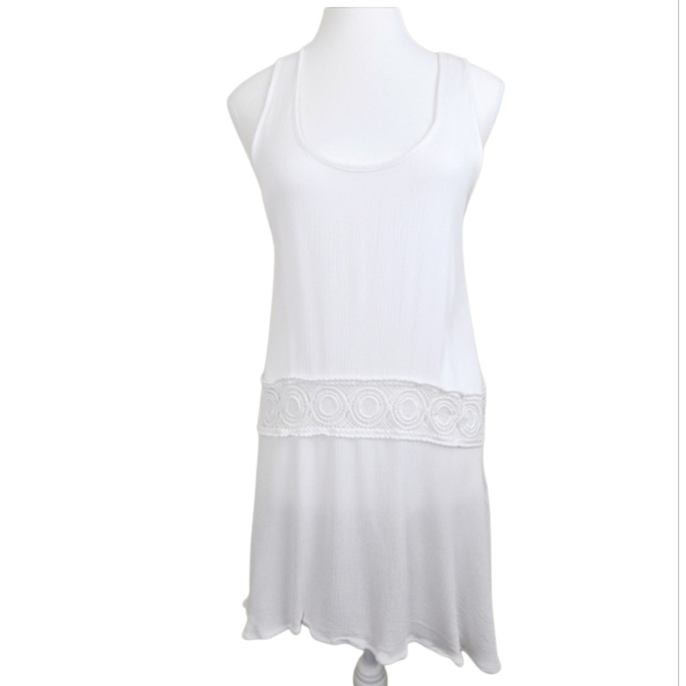 Saint Tropez West White Gauzy High Low Beach Cover Up Women’s Size L